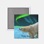 Polar Bear & Aurora Arktis Kunst, Dichtung und Mus Magnet (Vorderseite/Rückseite)