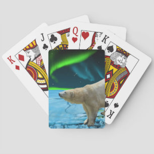 Polar Bear & Aurora Arktis Kunst, Dichtung und Mus Spielkarten