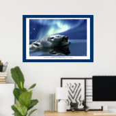 POLAR BEAR & AURORA Art Poster (Heimbüro)