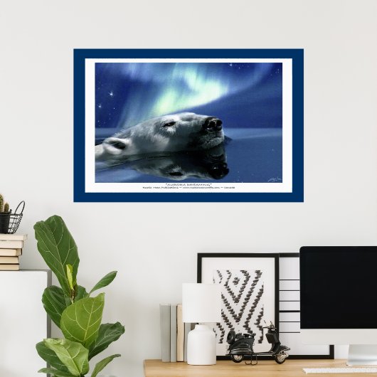 POLAR BEAR & AURORA Art Poster (Heimbüro)