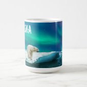 Polar Bear Aurora Borealis Alaska Tasse (Mittel)