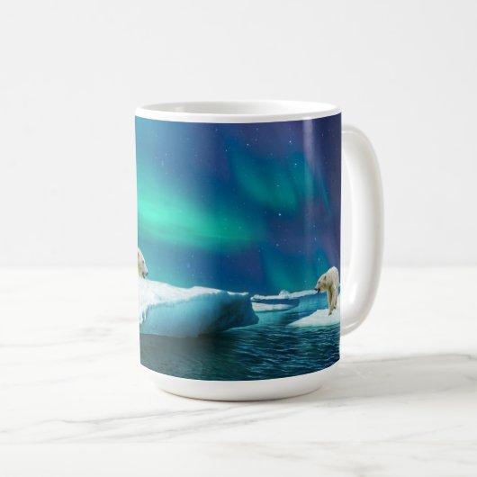 Polar Bear Aurora Borealis Alaska Tasse (VorderseiteRechts)