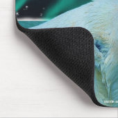 Polar Bear & Aurora Borealis Art Mousepad (Ecke)