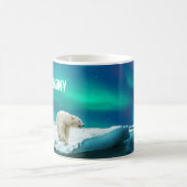 Polar Bear Aurora Borealis Personalisierte Mug Kaffeetasse (Mittel)
