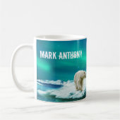 Polar Bear Aurora Borealis Personalisierte Mug Kaffeetasse (Links)