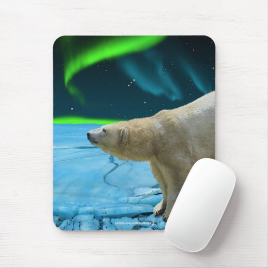 Polar Bear & Aurora Wildlife Supporter Geschenk Mousepad (Mit Mouse)
