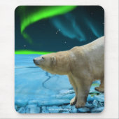 Polar Bear & Aurora Wildlife Supporter Geschenk Mousepad (Vorne)