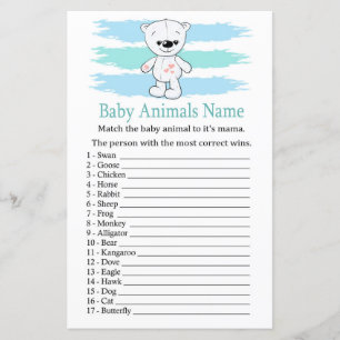 Polar bear Baby Animals Name Game