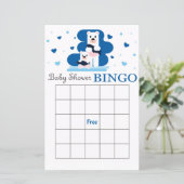 Polar bear baby dusche bingcard (Stehend Vorderseite)