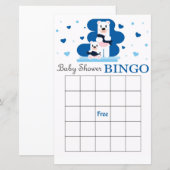 Polar bear baby dusche bingcard (Vorne/Hinten)