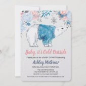 Polar Bear Baby Dusche Blumenladen Einladung (Vorderseite)