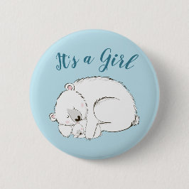 Polar Bear Baby Dusche Button