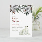 Polar Bear Baby Dusche Einladung (Stehend Vorderseite)