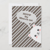 Polar Bear Baby Dusche Einladung (Rückseite)