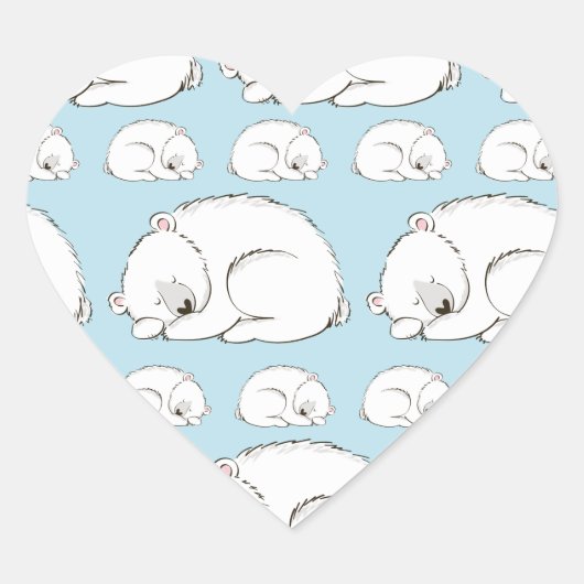 Polar Bear Baby Dusche Herz-Aufkleber (Vorderseite)