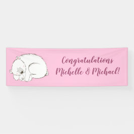 Polar Bear Baby Dusche Pink Girl Banner