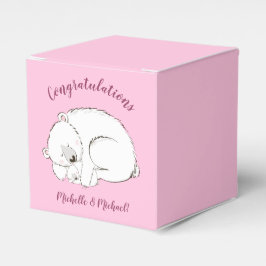 Polar Bear Baby Dusche Pink Girl Geschenkschachtel