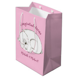 Polar Bear Baby Dusche Pink Girl Mittlere Geschenktüte