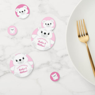 Polar Bear Baby Dusche Pink Konfetti