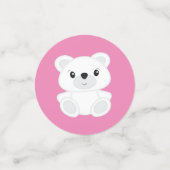 Polar Bear Baby Dusche Pink Konfetti (Klein Vorderseite)