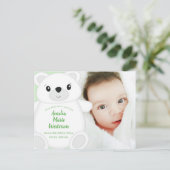 Polar Bear Baby Dusche Postkarte (Stehend Vorderseite)