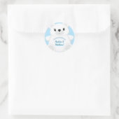 Polar Bear Baby Dusche Runder Aufkleber (Tasche)
