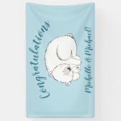 Polar Bear Baby Dusche Winter Blue Boy Banner (Vertikal)