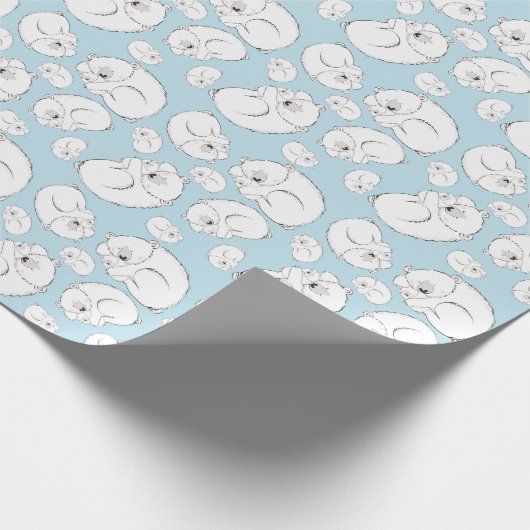 Polar Bear Baby Dusche Winter Blue Boy Geschenkpapier (Ecke)