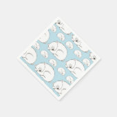 Polar Bear Baby Dusche Winter Blue Boy Serviette (Ecke)