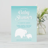 Polar Bear Baby Einladung (Stehend Vorderseite)