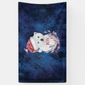 Polar Bear Baby Hat Bird Christmas Joy Banner (Vertikal)