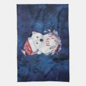 Polar Bear Baby Hat Bird Christmas Joy Geschirrtuch (Vertikal)