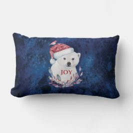 Polar Bear Baby Hat Bird Christmas Joy Lendenkissen