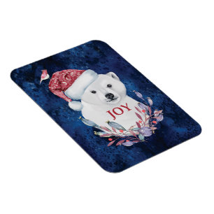 Polar Bear Baby Hat Bird Christmas Joy Magnet
