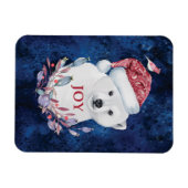 Polar Bear Baby Hat Bird Christmas Joy Magnet (Horizontal)