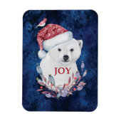 Polar Bear Baby Hat Bird Christmas Joy Magnet (Vertikal)