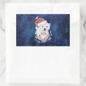 Polar Bear Baby Hat Bird Christmas Joy Rechteckiger Aufkleber (Tasche)