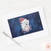 Polar Bear Baby Hat Bird Christmas Joy Rechteckiger Aufkleber (Umschlag)
