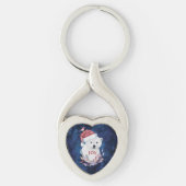 Polar Bear Baby Hat Bird Christmas Joy Schlüsselanhänger (Vorderseite)