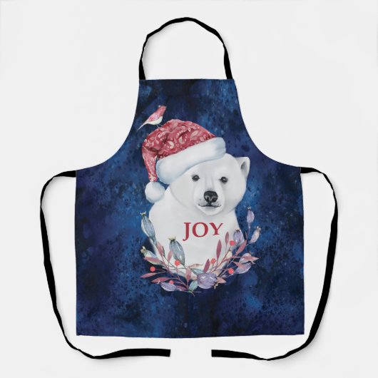 Polar Bear Baby Hat Bird Christmas Joy Schürze (Vorderseite)