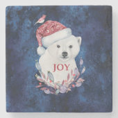 Polar Bear Baby Hat Bird Christmas Joy Steinuntersetzer (Vorderseite)