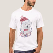 Polar Bear Baby Hat Bird Christmas Joy T-Shirt (Vorderseite)