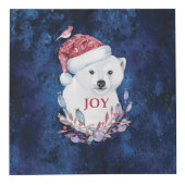 Polar Bear Baby Hat Bird Christmas Joy Würfel (Rechts)