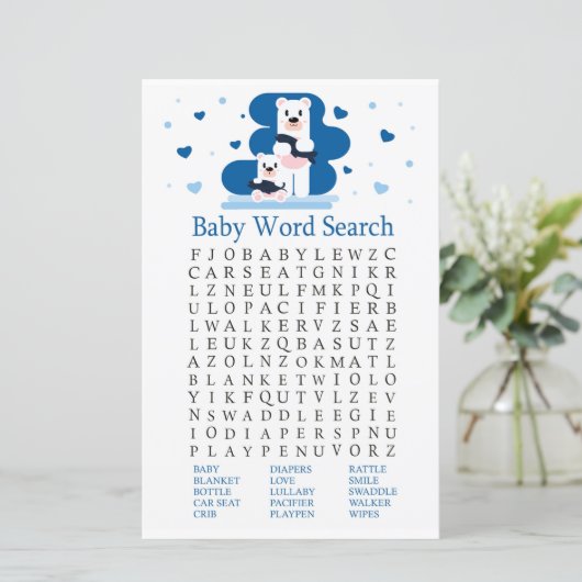 Polar bear Baby Shooter Word Search Game (Stehend Vorderseite)