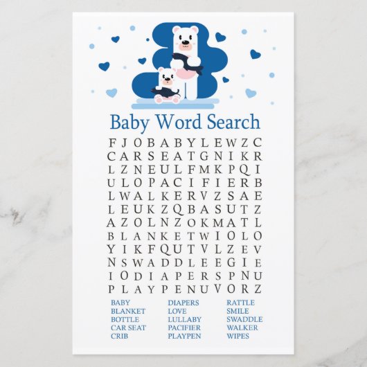 Polar bear Baby Shooter Word Search Game (Vorderseite)