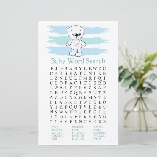 Polar bear Baby Shooter Word Search Game (Stehend Vorderseite)