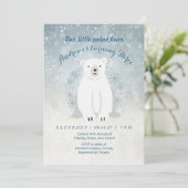 Polar Bear Baby Shower Einladung (Stehend Vorderseite)
