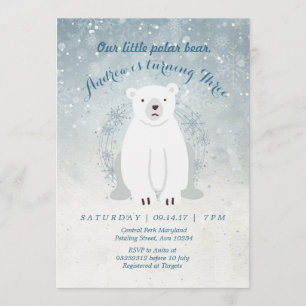 Polar Bear Baby Shower Einladung