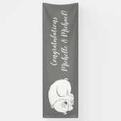 Polar Bear Baby Shower Winter Gray Gender Neutral Banner (Vertikal)
