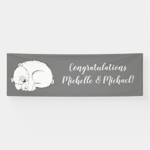 Polar Bear Baby Shower Winter Gray Gender Neutral Banner